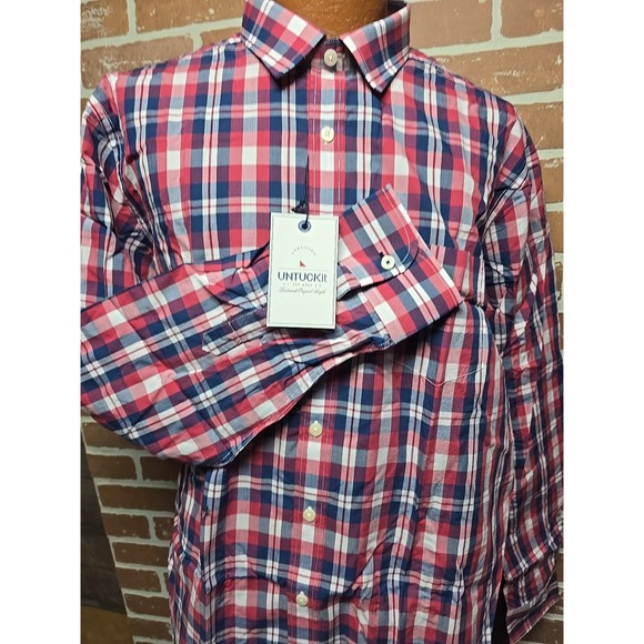 UNTUCKit Men's Shirt XXL‎ Tal Regular, Long Sleeve Button-Up Casual Plaid Dad - Picture 2 of 9
